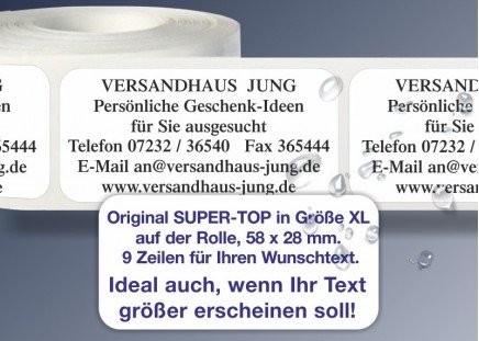 500 Adressaufkleber SUPER-TOP XL Schwarz