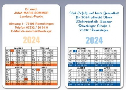 Spielkarten-Kalender 2024 Orange/250 Stück